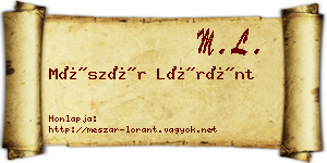 Mészár Lóránt névjegykártya