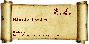 Mészár Lóránt névjegykártya
